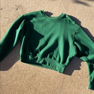 Reformation Cropped Hunter Crewneck Green Size M